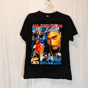 Tupac 2 PAC SHAKUR "ALL EYEZ ON ME" Size Medium T-Shirt Hip Hop Rap 90's Classic